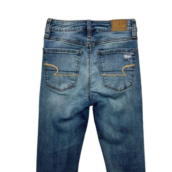American Eagle Women's Distressed Next Level Stretch Super High Rise Jeggings - Picture 6 of 11